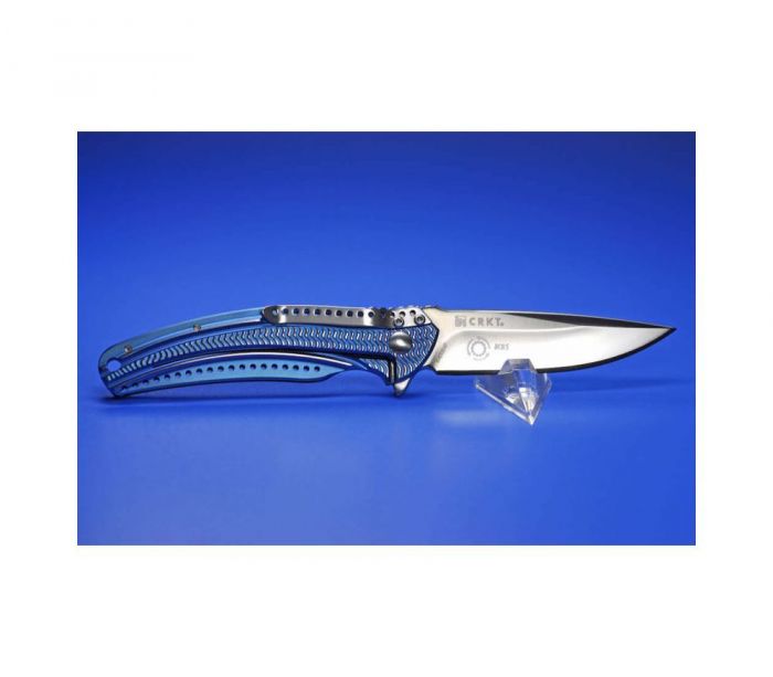 Складной нож CRKT Ripple 2 Blue, сталь Acuto 440, рукоять нержавеющая сталь