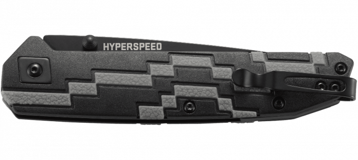 Полуавтоматический складной нож Hyperspeed, CRKT 7020, сталь 8Cr14MoV Black Oxide Coating, рукоять термопластик GRN