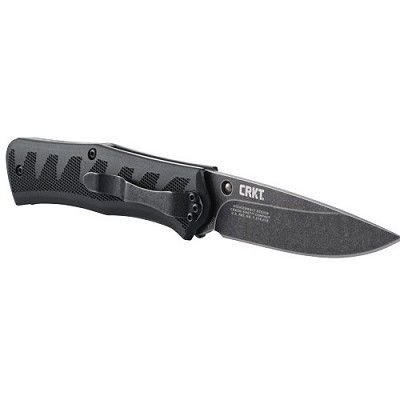 Полуавтоматический складной нож Ruger® Knives Crack-Shot™ Compact, Ken Steigerwalt Design, лезвие Blackwashed Plain 8Cr13MOV, рукоять термопластик/резина
