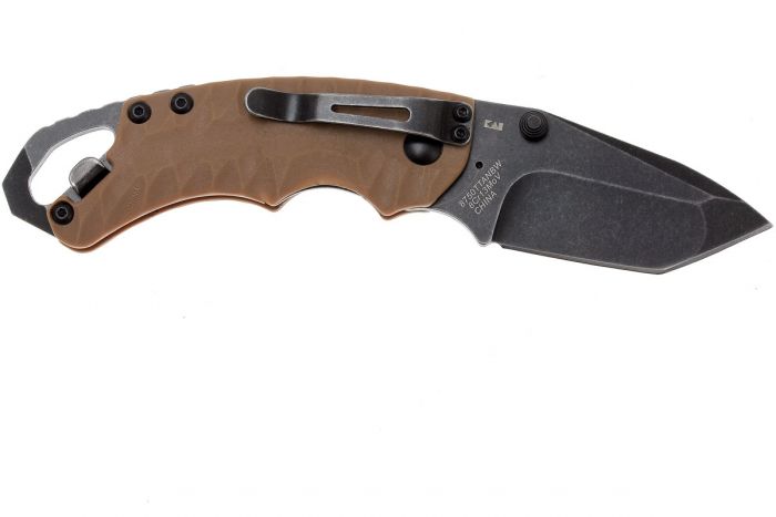 Нож складной Shuffle II - KERSHAW 8750TTANBW, сталь 8Cr13MoV c покрытием BlackWash™, рукоять термопластик GFN коричневого цвета