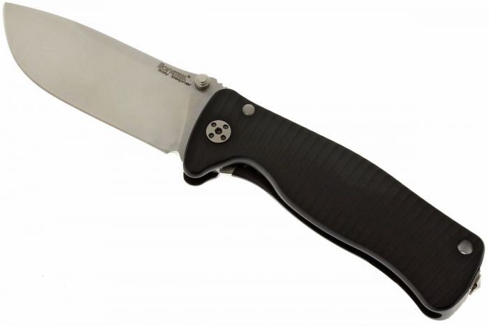 Нож складной LionSteel SR2A BS Mini, сталь Uddeholm Sleipner® Satin Finish, рукоять алюминий (Solid®), чёрный