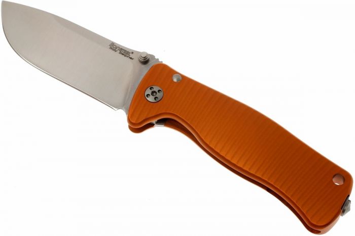 Нож складной LionSteel SR2A OS Mini, сталь Uddeholm Sleipner® Satin Finish, рукоять алюминий (Solid®), оранжевый