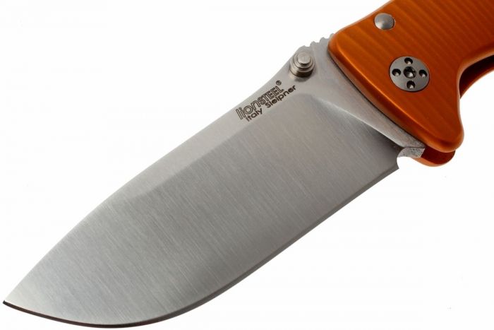 Нож складной LionSteel SR2A OS Mini, сталь Uddeholm Sleipner® Satin Finish, рукоять алюминий (Solid®), оранжевый